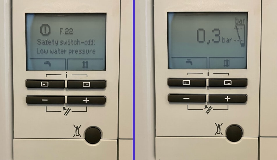 Vaillant F22 Fault Code